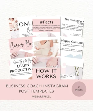 Business Coach Instagram Post Template- Pastel Pink