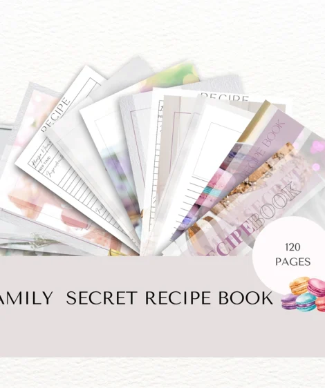 Macaron-Themed Family Secret Recipe Book – 120-Page Printable for Sweet Celebrations - Image 2