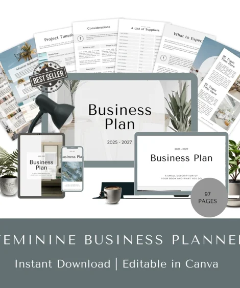 Feminine Business Planner  – Boss Babe Strategy Template