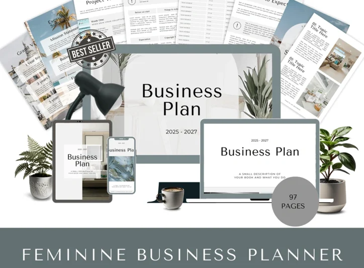 feminine business planner pdf – boss babe strategy template