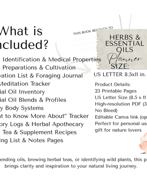 Printable Herbs & Essential Oils Planner - Image 5