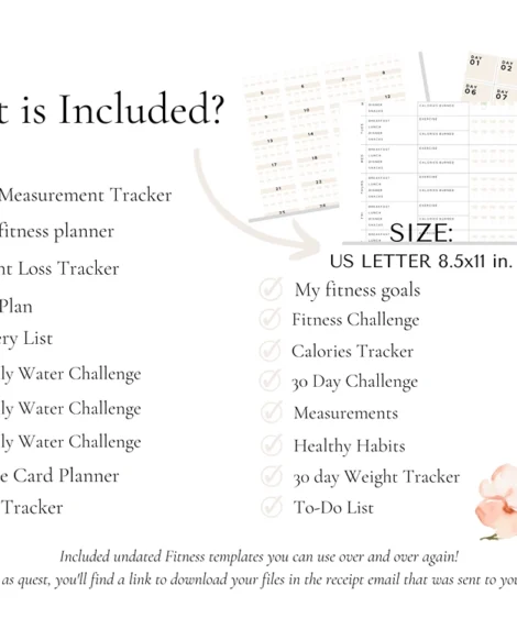 Fitness Planner – Wellness & Workout Tracker for Women - Image 5